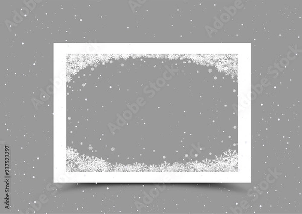 Obraz a4 paper frame with snow in corner