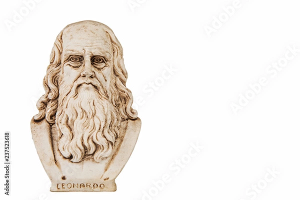 Obraz Leonardo da Vinci frontal white background