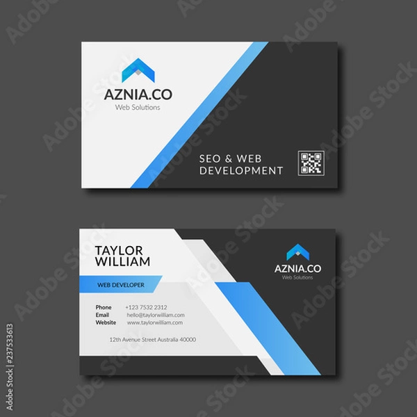 Obraz Clean Business Card Template Ideal for Personal Identity or Company