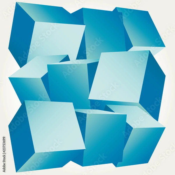 Fototapeta 3d composition of cubes vector illustration
