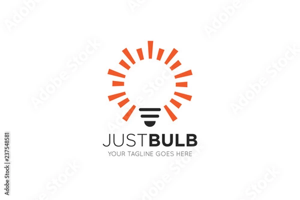 Obraz bulb light lamp logo and icon design template