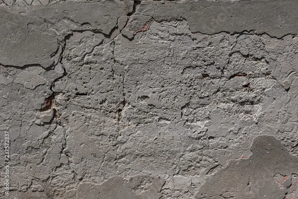 Fototapeta Rustic grunge concrete wall background texture for composing, top view, copy space