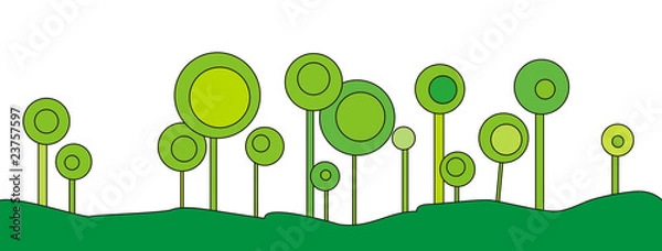 Obraz Decorative geometric trees, abstract composition.