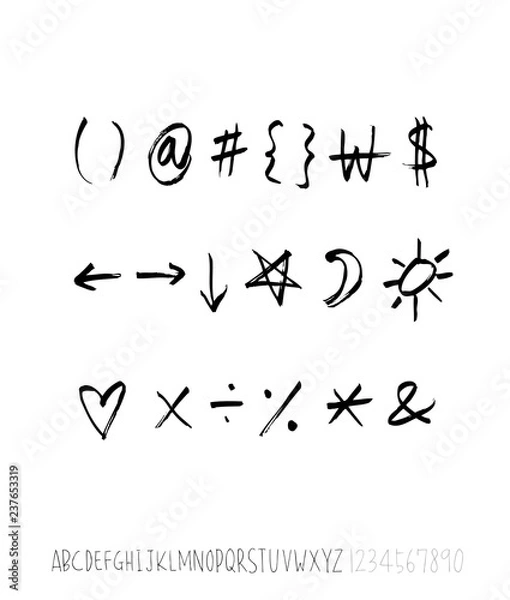 Fototapeta 벡터 문자 / 손으로 쓴 글씨체