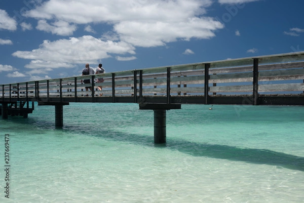 Obraz swimmers on wharf