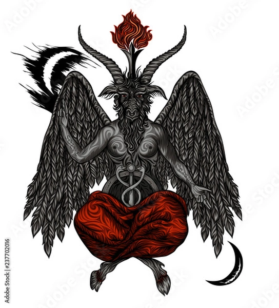 Fototapeta Demon Baphomet. Satanic symbol. Vector illustration