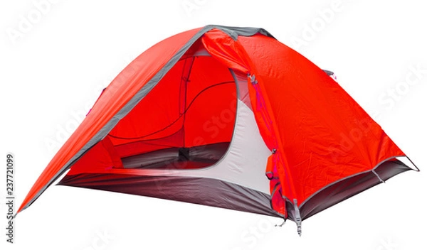 Obraz Red open tourist tent