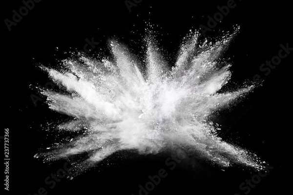 Obraz White powder explosion on black background. 