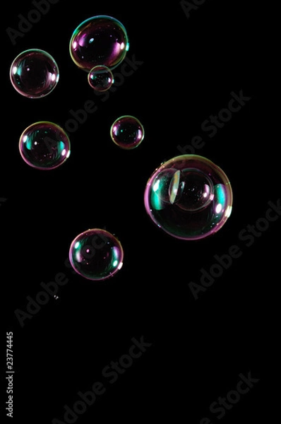 Obraz Bubbles isolated on black