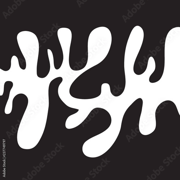 Fototapeta black and white abstract  liquid pattern. hand drawn style vector design illustrations.