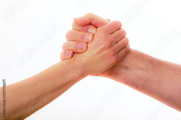 Obraz Two hands are holding tight