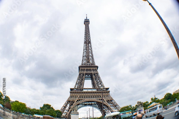 Fototapeta Wide angle Eiffel Tower