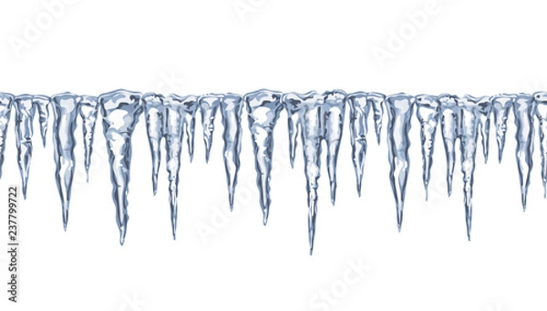 Obraz Icy seamless border,  icicles.