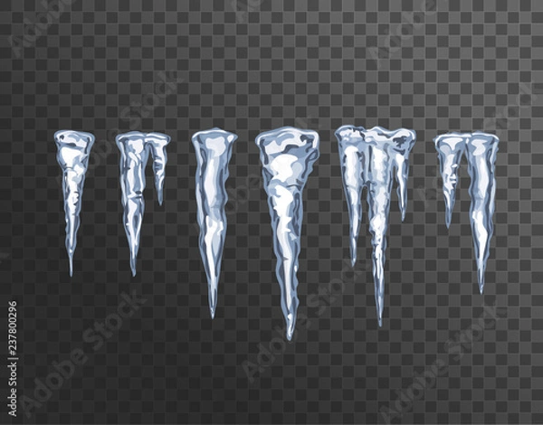 Obraz Icicles isolated on transparent background