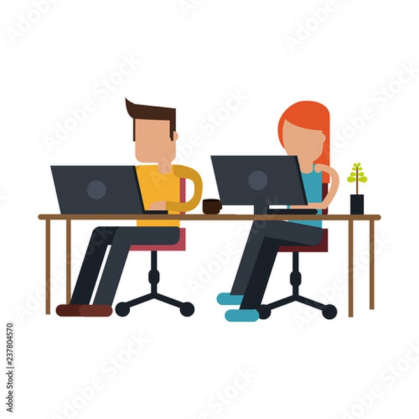 Obraz Working with computer avatar
