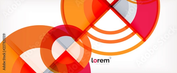 Fototapeta Circle abstract background, bright colorful round geometric shapes