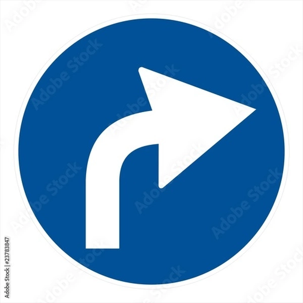 Fototapeta Obligation road sign