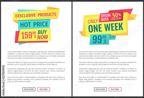 Fototapeta Special offer banners set, vector design icons