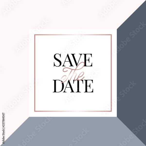 Fototapeta Geometric Save the Date Card Template