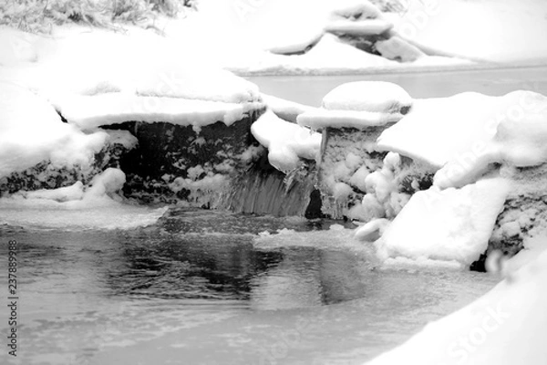 Obraz BW water fall