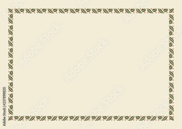 Obraz Vector Christmas Holly Border