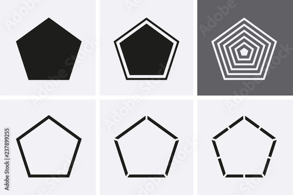 Obraz Zestaw ikon Pentagonu