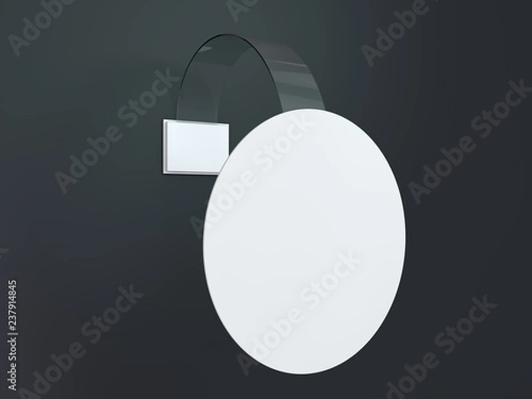 Obraz Blank wobbler hanging on wall mockup. 3D