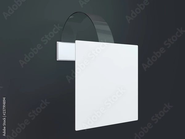 Obraz Blank wobbler hanging on wall mockup. 3D