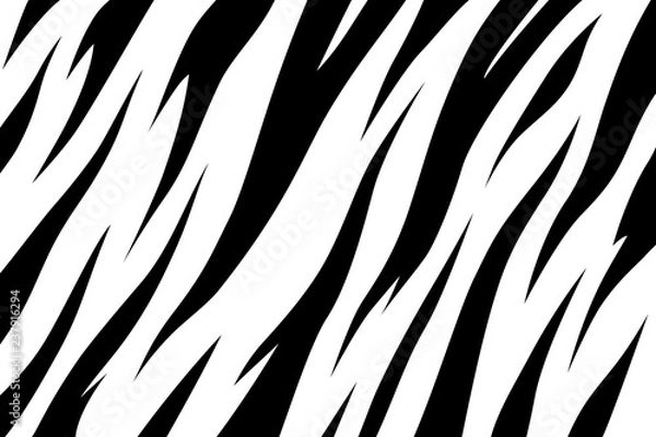 Obraz Print Print stripe animal jungle bengal tiger fur texture pattern white black