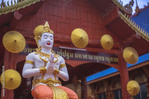 Fototapeta Status in Thai temple Sukhothai 