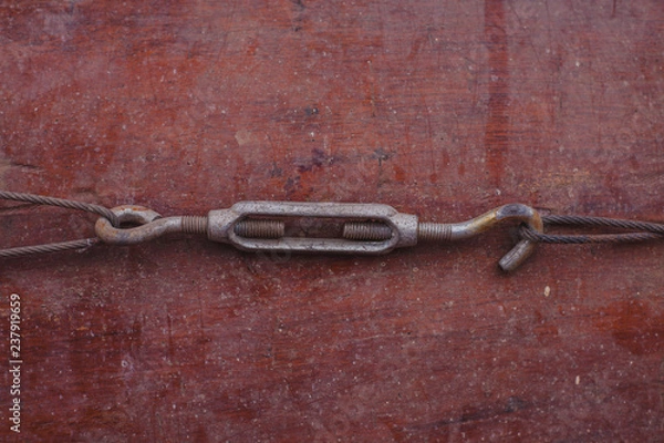 Fototapeta rusty chain and lock