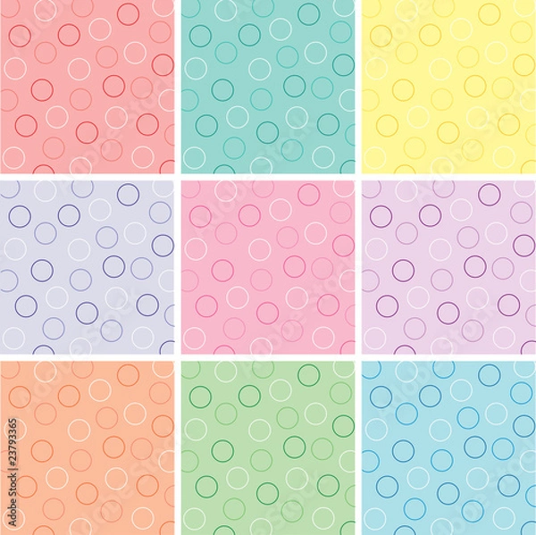 Fototapeta Nine Polka Dot Patterns