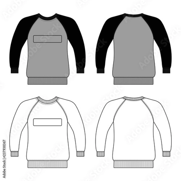 Obraz T shirt man template (front, back views)