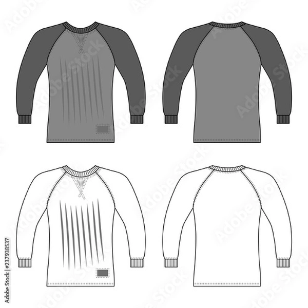 Obraz T shirt man template (front, back views)