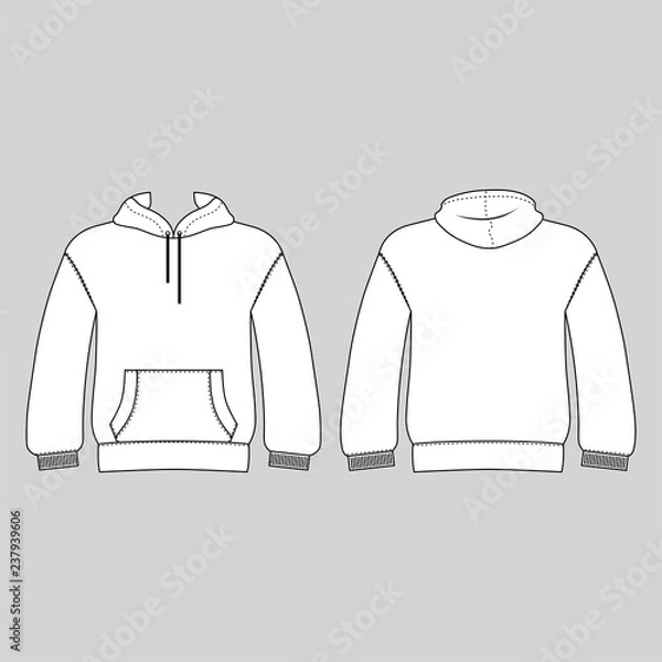Obraz Hoodie man template (front, back views)