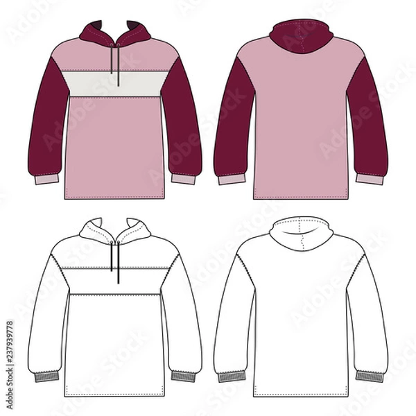 Obraz Hoodie man template (front, back views)