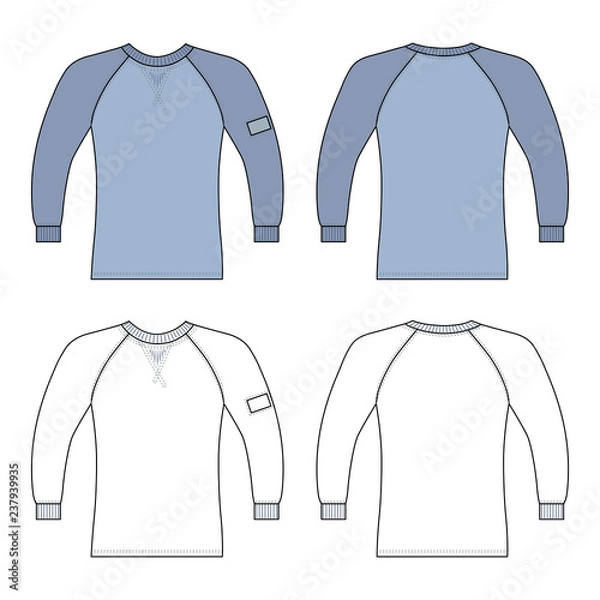 Obraz T shirt man template (front, back views)