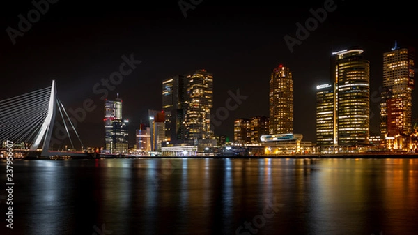 Fototapeta Rotterdam Skyline at Night