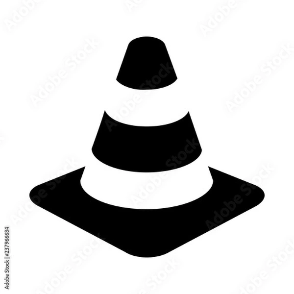 Obraz Traffic Cone Silhouette Icon