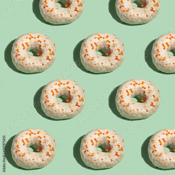 Obraz Carrot Cake Doughnuts on Mint Background