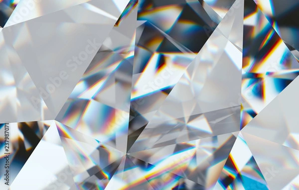 Obraz Diament z kaustyczną bliska tekstury, ilustracja 3D.