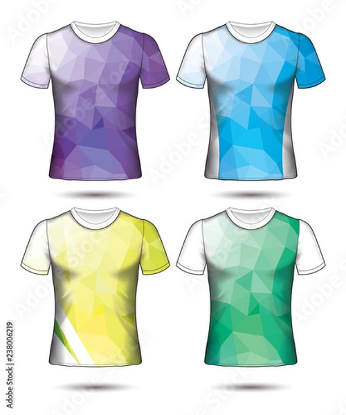 Fototapeta  t-shirt templates abstract geometric collection of different colors polygonal mosaic