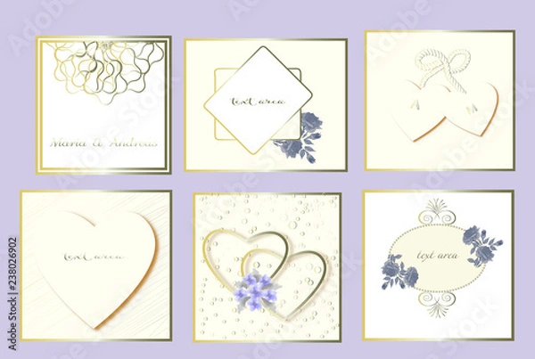 Obraz  vector set of wedding cards