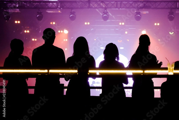 Obraz People at the concert watching music show from the balcony