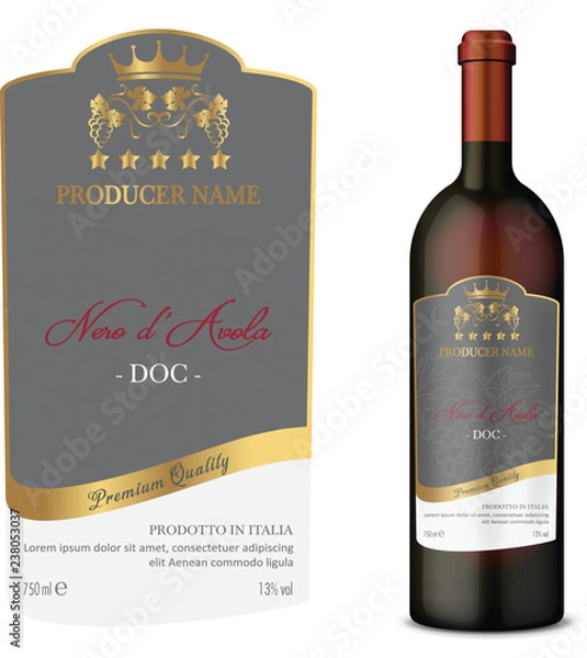 Obraz Vector wine label