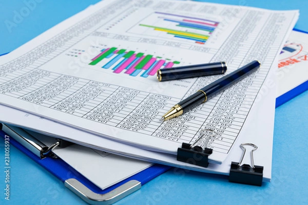 Fototapeta グラフ　ビジネスイメージ　会議資料　打ち合わせ　ミーティング