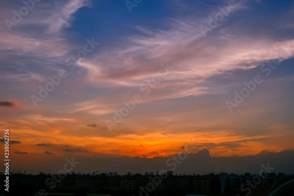 Fototapeta Sunset Sky Background in summer