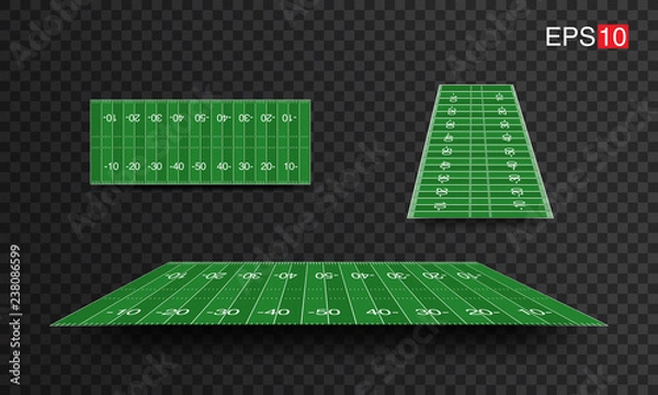 Fototapeta illustration American Football fields with different perspective, vector design, super bowl