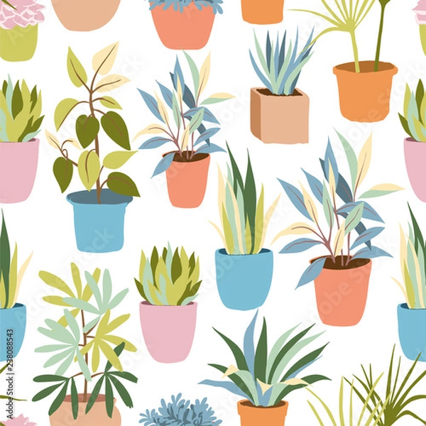 Obraz House plants seamless pattern