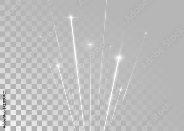 Fototapeta Abstract shining white beams/xmas, party background. Isolated on transparent background. Vector illustration, eps 10.